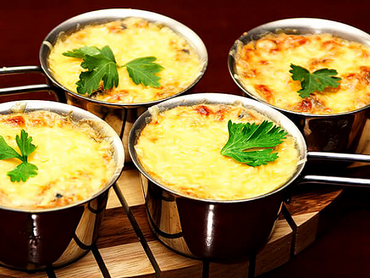 Жульен с грибами и курицей
